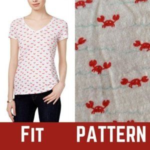 Maison Jules Crab Print Short Sleeve Cotton Tee